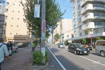 敷地西側の前面道路（南側から）