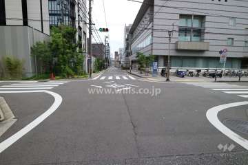 敷地西側の前面道路（北側から）