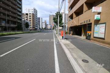敷地北西側の前面道路（南西側から）