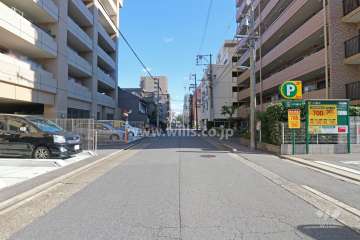 敷地北側の前面道路（西側から）