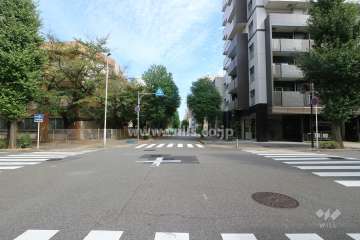 敷地北側の前面道路（西側から）