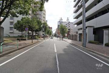 敷地北側の前面道路（西側から）