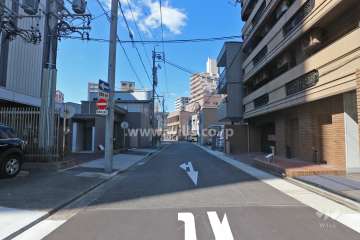 敷地南西側の前面道路（南東側から）