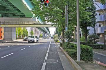 敷地北側の前面道路（西側から）