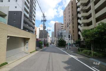 敷地北側の前面道路（西側から）