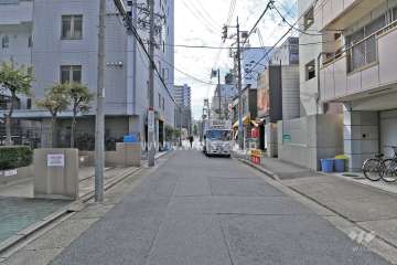 敷地西側の前面道路（北側から）