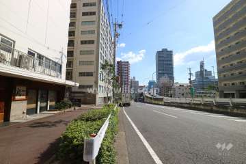 敷地西側の前面道路（北側から）