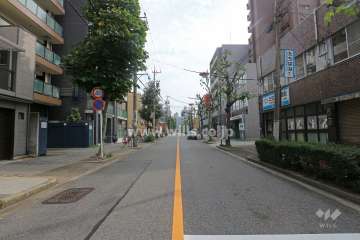 敷地北東側の前面道路（北西側から）