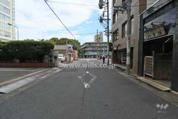 敷地北側の前面道路（西側から）