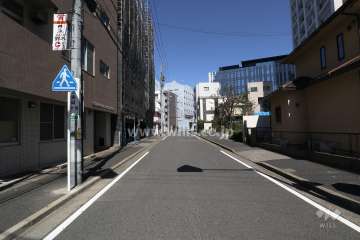 敷地西側の前面道路（南側から）