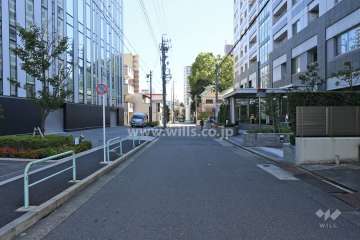 敷地北東側の前面道路（北西側から）