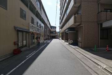 敷地南東側の前面道路（北東側から）