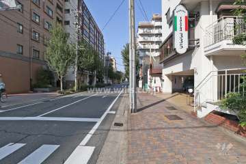敷地西側の前面道路（南側から）