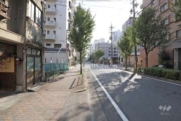 敷地西側の前面道路（北側から）