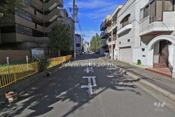 敷地北側の前面道路（東側から）
