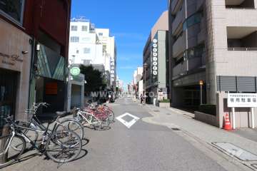 敷地西側の前面道路（南側から）