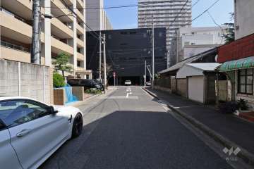 敷地南側の前面道路（西側から）