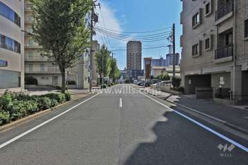 敷地東側の前面道路（北側から）