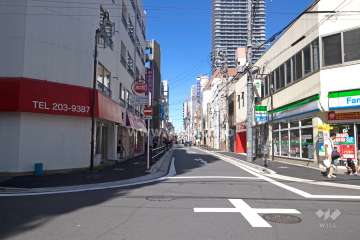 敷地東側の前面道路（南側から）