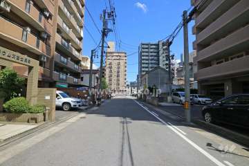 敷地北側の前面道路（西側から）