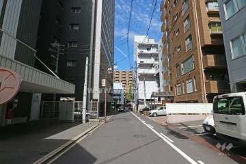 敷地西側の前面道路（南側から）