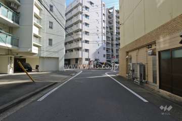 敷地南側の前面道路（西側から）