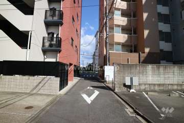 敷地北側の前面道路（西側から）