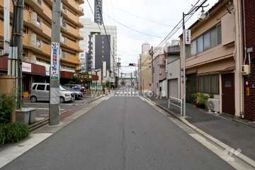 敷地南側の前面道路（西側から）