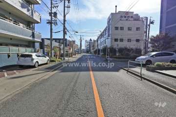 敷地南側の前面道路（西側から）