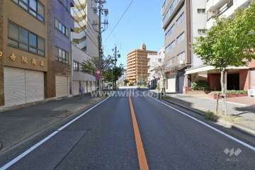 敷地南西側の前面道路（南東側から）