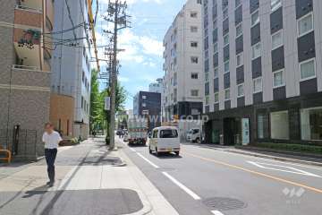 敷地東側の前面道路（北側から）