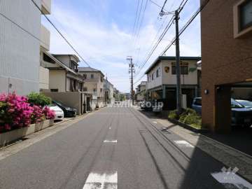 敷地の東側前面道路（北側から）