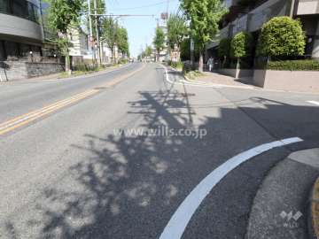 敷地西側の前面道路