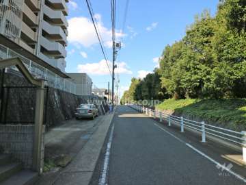 敷地東側の前面道路（南側から）
