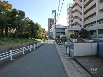 敷地東側の前面道路（北側から）