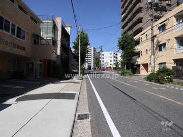 敷地の南側前面道路(東側から)