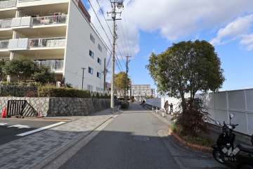 敷地北側の前面道路（東側から）