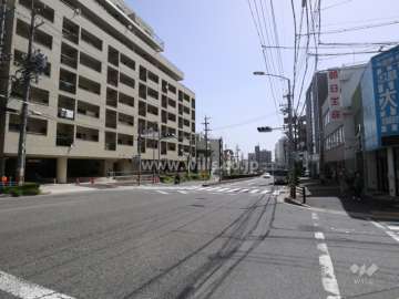 敷地南側の前面道路（西側から）