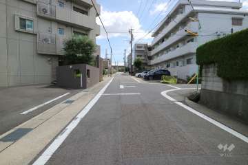 敷地の西側前面道路（北側から）