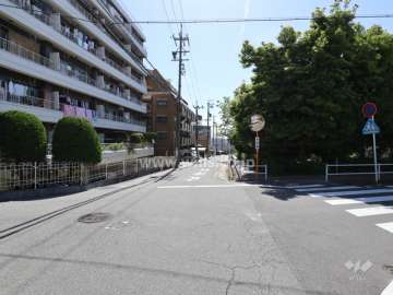 敷地の南側前面道路(西側から)
