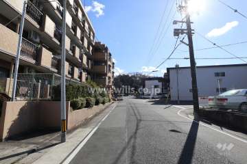 敷地西側の前面道路（北側から）