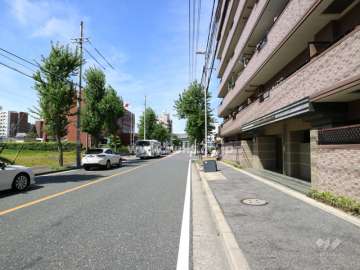 敷地の南側前面道路（東側から）