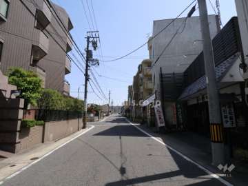 南西側前面道路（北西側から）