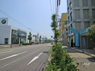 敷地の北側前面道路（西側から）