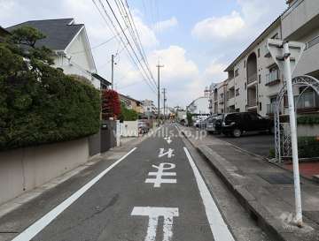 北側前面道路(西側から)