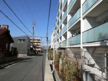 敷地西側の前面道路