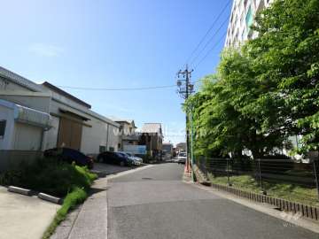 敷地の東側前面道路（北側から）