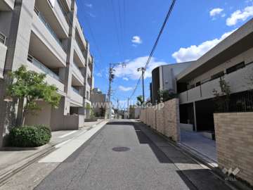 敷地の北側前面道路（西側から）