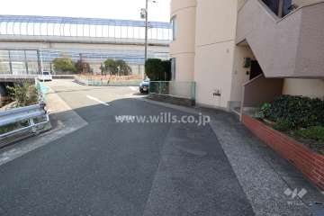 敷地北側の前面道路(西側から)