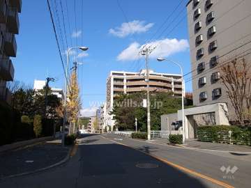 敷地西側の前面道路